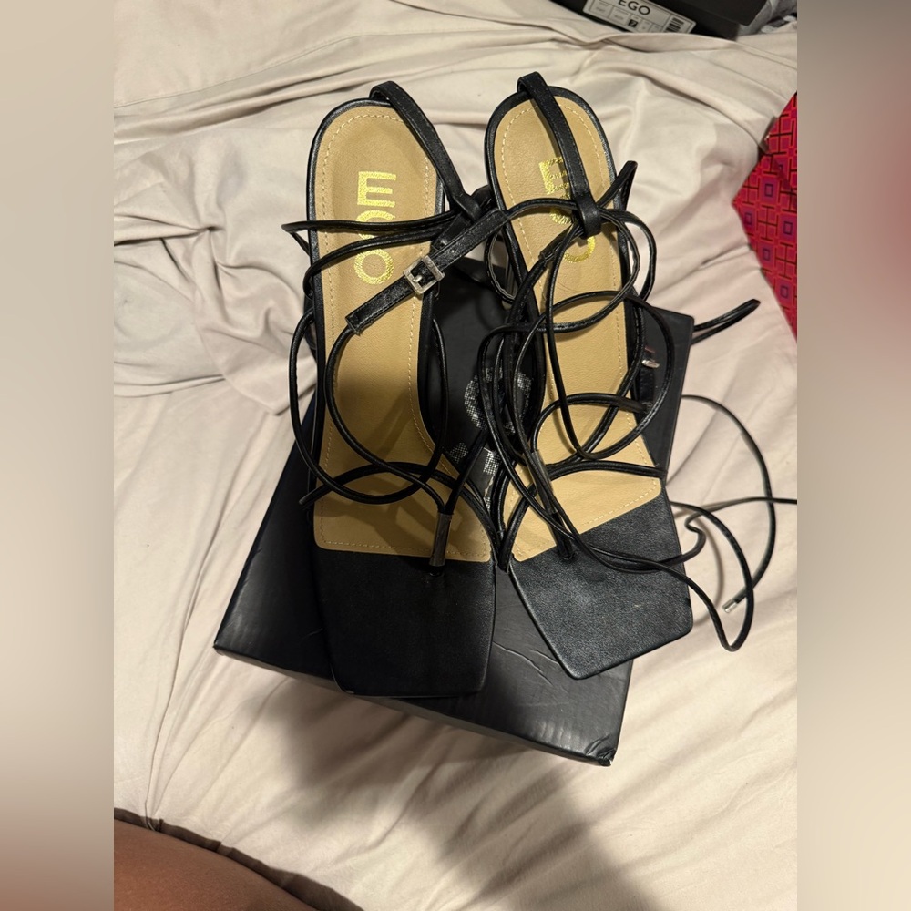 Black Lace Up Heels
